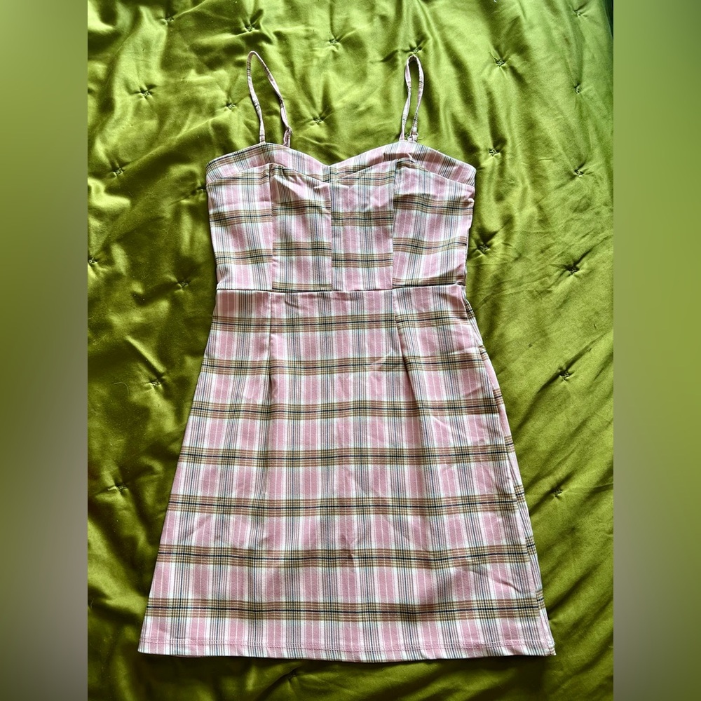 Alter’d State Pink Plaid Mini Dress size Small